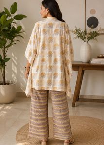 Boho Chic Printed Kaftan Kurta &amp; Palazzo Set