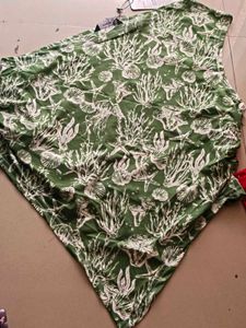 Green Bikini Top with Shell Print