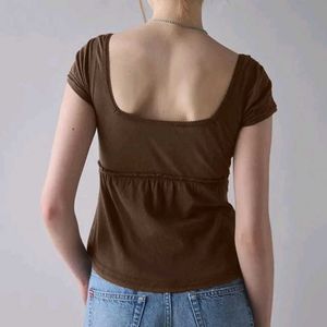 BDG thrifted Brown Babydoll Top