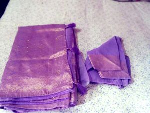 Elegant Purple Saree with Golden Weave