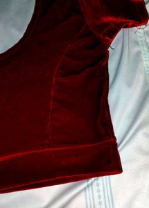Elegant Red Velvet Blouse