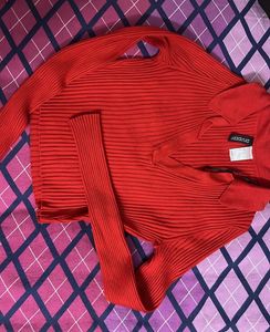 Collared Red Full Sleeve H&amp;M Top