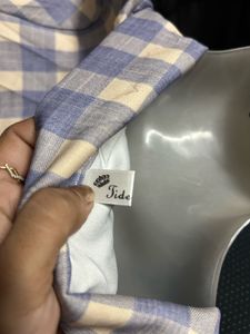 Checked Double-Breasted Dress with Belt