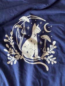 Navy Blue casual printed t shirt for women