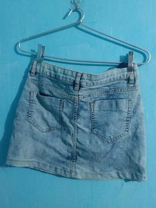 Light Wash Denim Mini Skirt