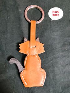 Imported Pure Leather CAT/MEOW/KITTEN Keychain