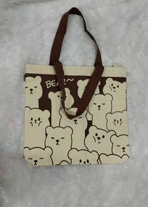 Cute Bear Print Tote Bag