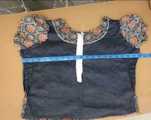 Beautiful Ethnic Golden tissue skirt with Blouse