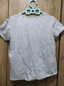 Black And White Striped Tshirt