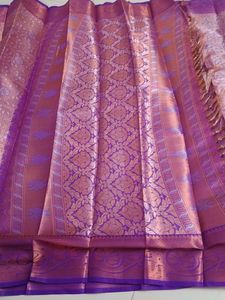 Pink &amp; Purple Tissue silk Saree