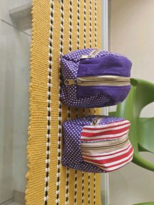 Cute Polka Dot &amp; Striped Pouches (Set of 2)