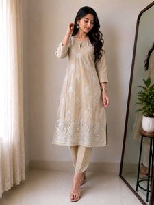 women's kurta set tan 😍