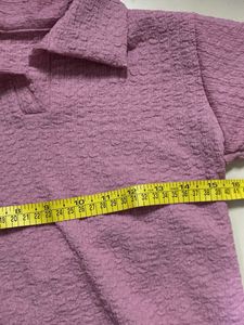 Textured Pink Polo Shirt