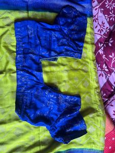 Silk Saree with Blue Border