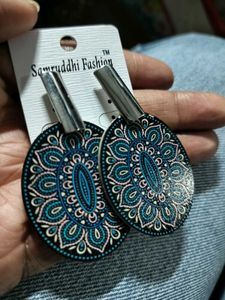 Bohemian Mandala Print Drop Earrings