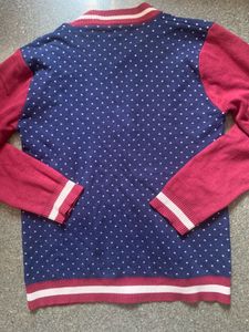 Stylish Blue Polka Dot Cardigan