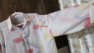 Abstract Print Button-Up Shirt