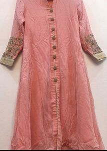 Elegant Peach Embroidered Kurta