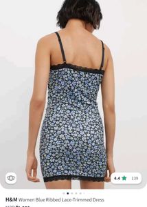 H&amp;M Ripped Lace-trimmed Dress