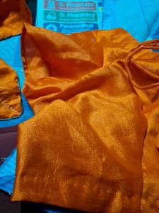 Orange Silk Blouse with Embellishments