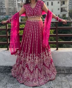 Stunning Pink Embroidered Lehenga Choli