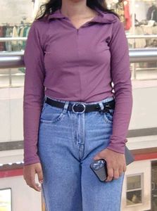 women's top with zip