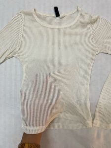 H&amp;M mesh Long Sleeve Top