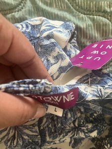 Clearance  - Chic Blue &amp; White Scenic Print Dr