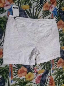 Chic White Eyelet Shorts