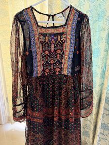 Boho Embroidered Sheer Dress