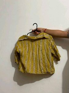 Yellow Printed crop Top