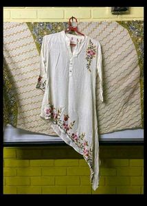 Asymmetrical White Kurti/ tunic