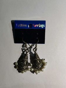 Oxidised Silver Traditional Jhumka &amp; Chandbali Ear