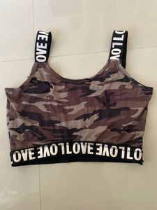 Camo Print Crop Top