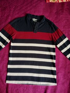 Striped Long Sleeve Polo Shirt