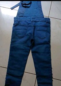 Ripped Denim Overalls