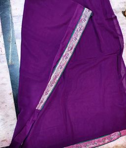 Elegant Purple Silk Saree (without blouse)