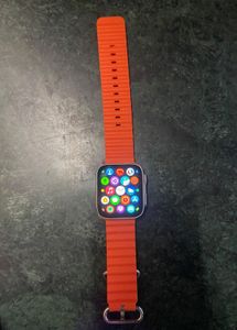 Smartwatch with Vibrant Orange Band