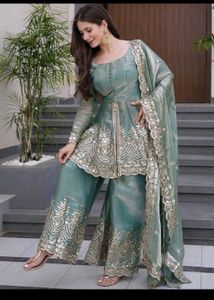 Elegant Teal Kurta Set with Dupatta