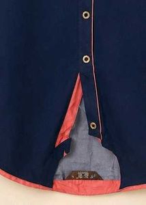 Navy Blue Kurti with Cap Sleeves &amp; Embroidered