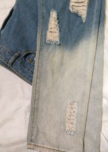 Urbanic Distressed Ombre Wide Leg Jeans