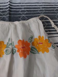 Embroidered White Ethnic Gown