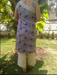 Embroidered Cotton Top And Kurta