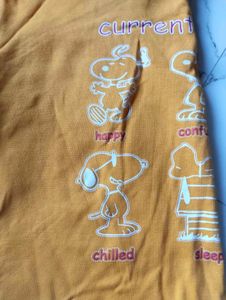 Cute Snoopy "Current Mood" T-Shirt