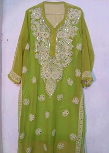 Chikankari mirror worked Kurti