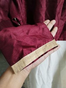 Elegant Maroon &amp; White Anarkali Suit