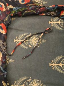 Navy Blue Floral Top