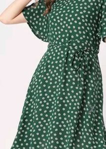 Green Floral Mini Dress