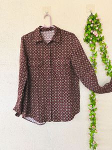 Stylish Geometric Print Button-Up Shirt