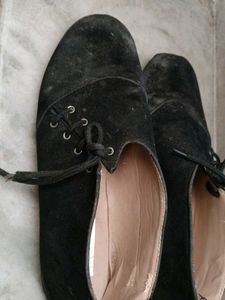 Pure suede and velvet Stylish Black  Shoes